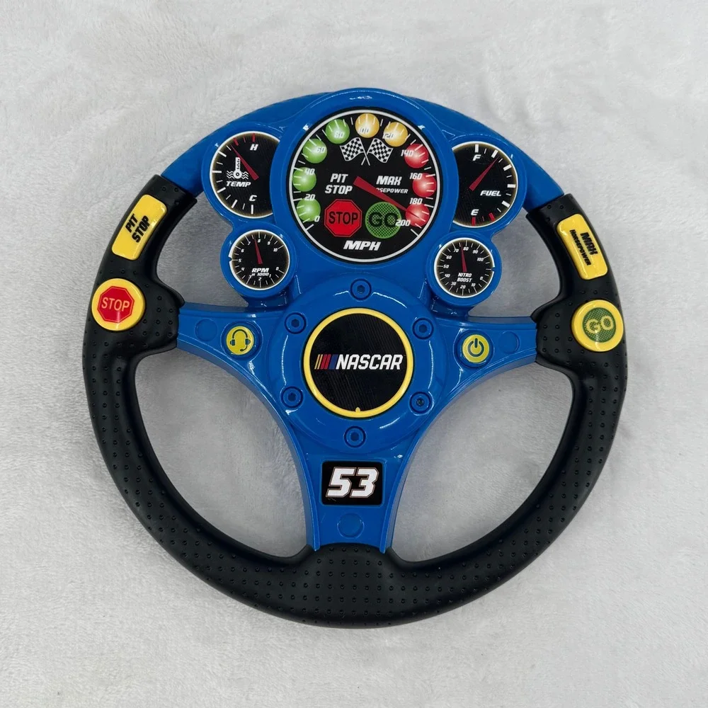 NASCAR Blue Interactive Racing Steering Wheel Toy Kids - Working Sound effects